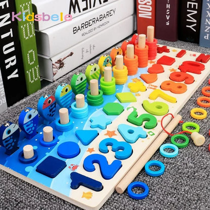 Kids Montessori Math Toys - Educational Wooden Puzzle Set